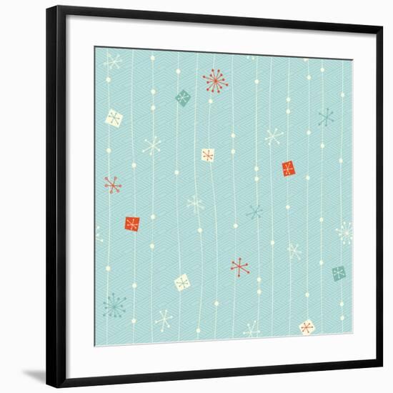 Vintage Winter Pattern-orangeberry-Framed Art Print