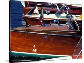 Vintage Wood Boats, Lake Union, Seattle, Washington, USA-William Sutton-Stretched Canvas