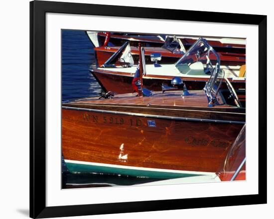 Vintage Wood Boats, Lake Union, Seattle, Washington, USA-William Sutton-Framed Photographic Print