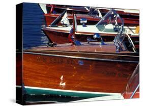 Vintage Wood Boats, Lake Union, Seattle, Washington, USA-William Sutton-Stretched Canvas