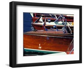 Vintage Wood Boats, Lake Union, Seattle, Washington, USA-William Sutton-Framed Photographic Print