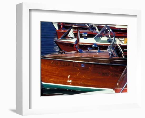 Vintage Wood Boats, Lake Union, Seattle, Washington, USA-William Sutton-Framed Photographic Print