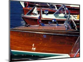 Vintage Wood Boats, Lake Union, Seattle, Washington, USA-William Sutton-Mounted Photographic Print