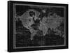 Vintage World Chart-Adam Shaw-Framed Stretched Canvas