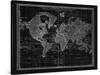 Vintage World Chart-Adam Shaw-Stretched Canvas