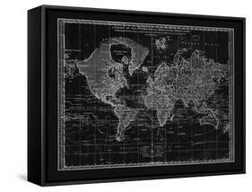 Vintage World Chart-Adam Shaw-Framed Stretched Canvas