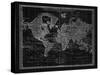 Vintage World Chart-Adam Shaw-Stretched Canvas