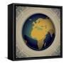 Vintage World Map Designed Banner-Rashomon-Framed Stretched Canvas