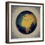 Vintage World Map Designed Banner-Rashomon-Framed Art Print