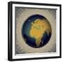 Vintage World Map Designed Banner-Rashomon-Framed Art Print