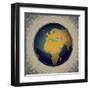 Vintage World Map Designed Banner-Rashomon-Framed Art Print