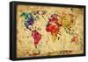 Vintage World Map-null-Framed Poster