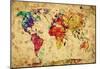 Vintage World Map-null-Mounted Poster