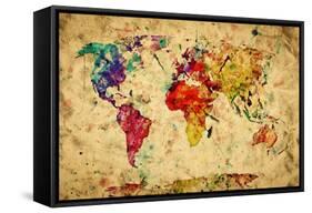 Vintage World Map-Michal Bednarek-Framed Stretched Canvas