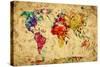 Vintage World Map-Michal Bednarek-Stretched Canvas