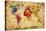 Vintage World Map-Michal Bednarek-Stretched Canvas