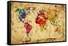 Vintage World Map-Michal Bednarek-Framed Stretched Canvas