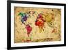 Vintage World Map-Michal Bednarek-Framed Art Print