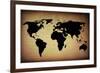 Vintage World Map-ilolab-Framed Art Print