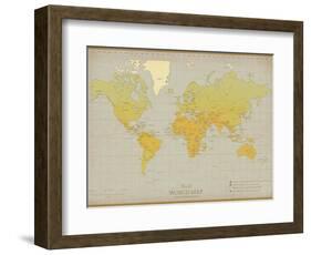 Vintage World Map-The Vintage Collection-Framed Art Print