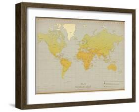 Vintage World Map-The Vintage Collection-Framed Art Print