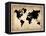Vintage World Map-NaxArt-Framed Stretched Canvas