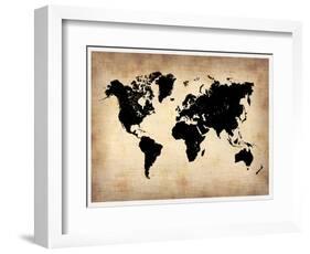 Vintage World Map-NaxArt-Framed Art Print