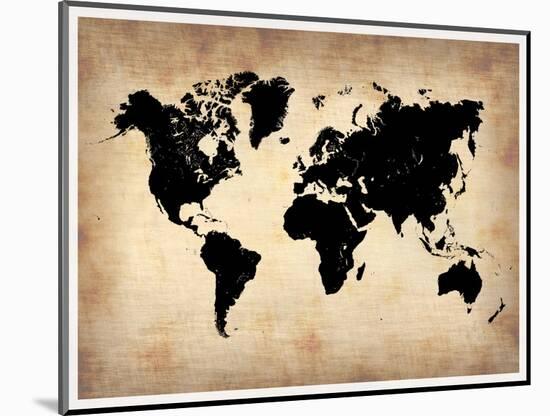 Vintage World Map-NaxArt-Mounted Art Print