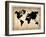 Vintage World Map-NaxArt-Framed Art Print