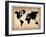 Vintage World Map-NaxArt-Framed Art Print