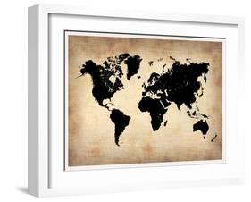 Vintage World Map-NaxArt-Framed Art Print