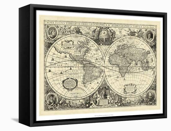 Vintage World Map-null-Framed Stretched Canvas