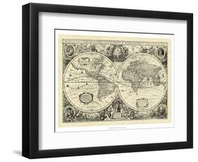 Vintage World Map-null-Framed Art Print