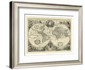 Vintage World Map-null-Framed Art Print