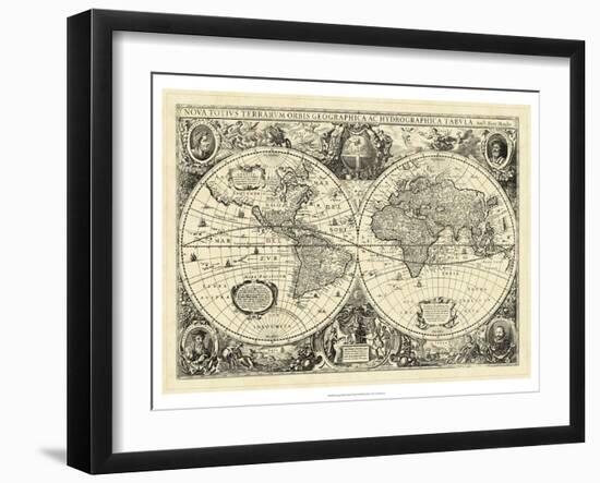 Vintage World Map-null-Framed Art Print