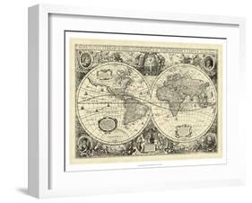 Vintage World Map-null-Framed Art Print