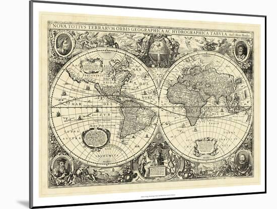 Vintage World Map-null-Mounted Art Print