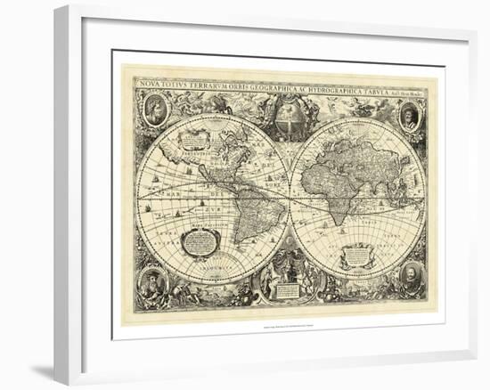 Vintage World Map-null-Framed Art Print