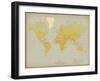 Vintage World Map-The Vintage Collection-Framed Art Print