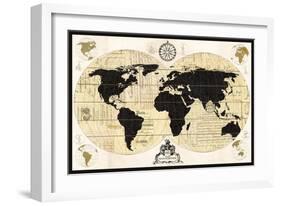 Vintage World Map-Devon Ross-Framed Art Print