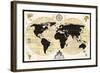 Vintage World Map-Devon Ross-Framed Art Print