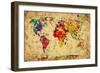 Vintage World Map-Michal Bednarek-Framed Premium Giclee Print