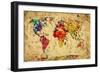 Vintage World Map-Michal Bednarek-Framed Premium Giclee Print