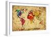 Vintage World Map-Michal Bednarek-Framed Premium Giclee Print