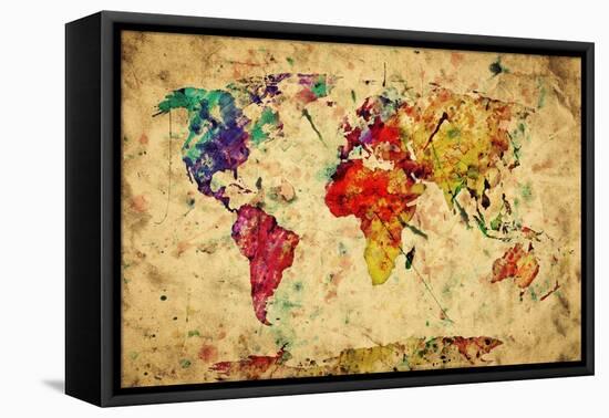 Vintage World Map-Michal Bednarek-Framed Stretched Canvas