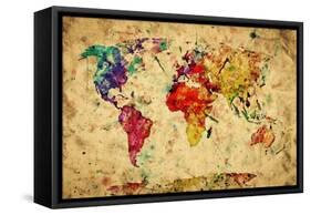 Vintage World Map-Michal Bednarek-Framed Stretched Canvas
