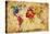 Vintage World Map-Michal Bednarek-Stretched Canvas