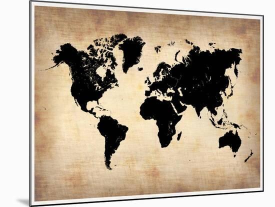 Vintage World Map-NaxArt-Mounted Art Print