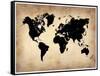 Vintage World Map-NaxArt-Framed Stretched Canvas