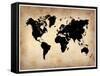 Vintage World Map-NaxArt-Framed Stretched Canvas